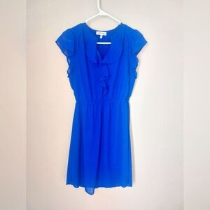 Monteau Blue Ruffled Sundress with Flutter Cap Sleeves
